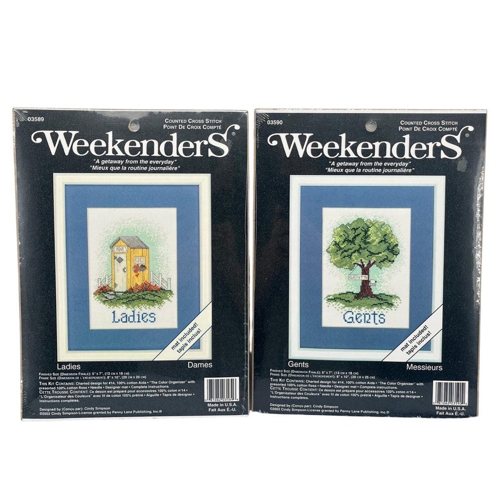 Weekenders Counted Cross Stitch Set of 2 - Ladies & Gents